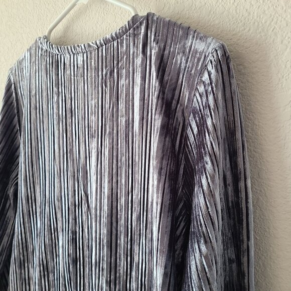 Tahari US Women's Size L Ribbed Velour Surplice Long Sleeve Top Holiday Velvet - Picture 6 of 9